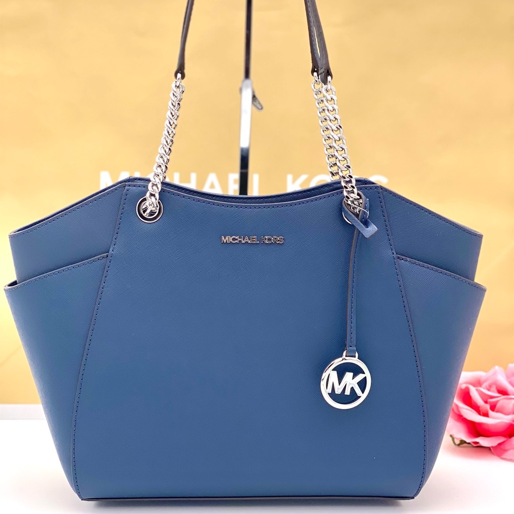 Michael Kors Chain Tote Navy - Picture 2 of 10